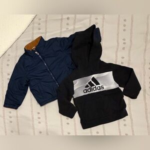 Boys 2T Adidas Black and Navy Hoodie Jacket Set